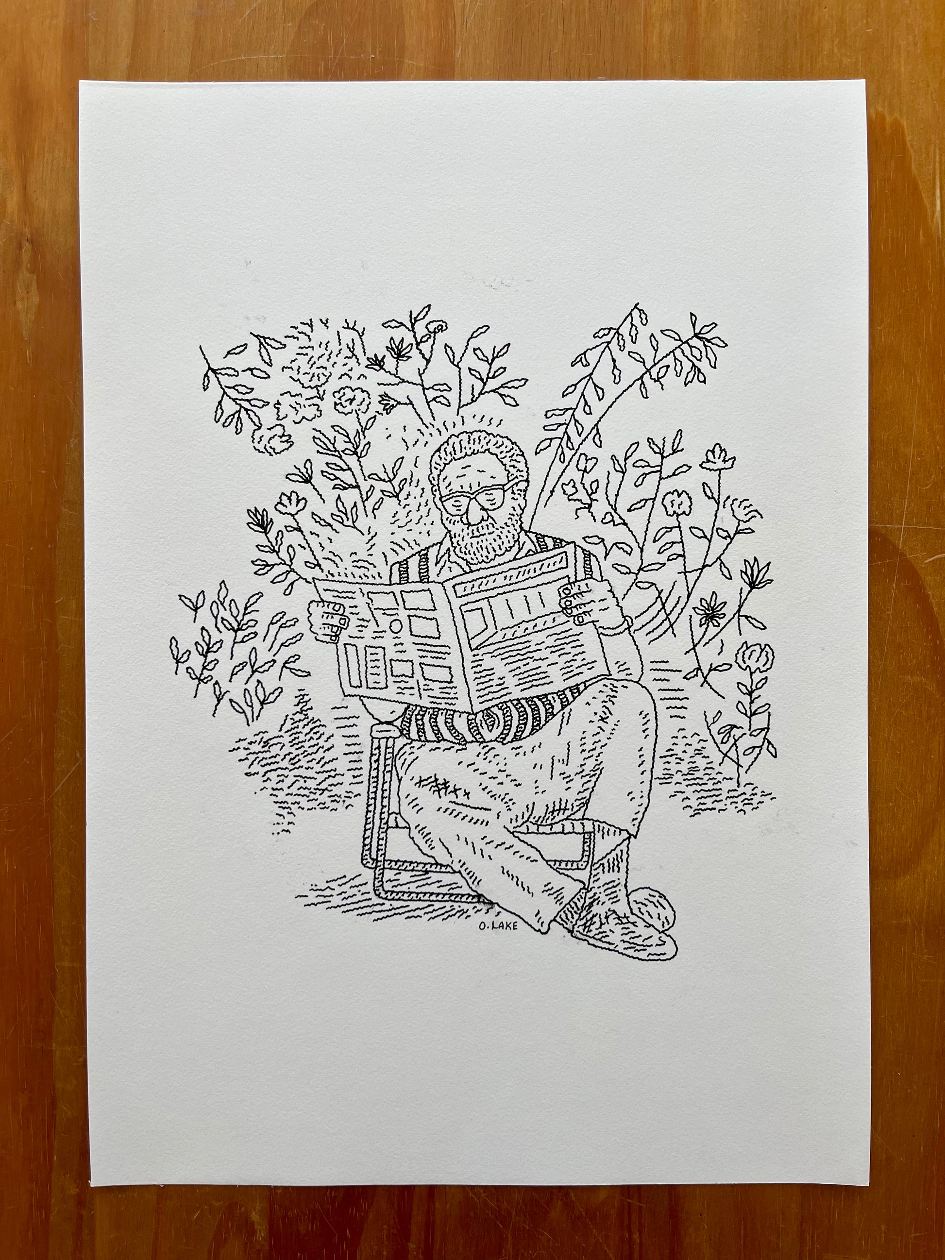 Bukowski - original drawing - one-of-a-kind