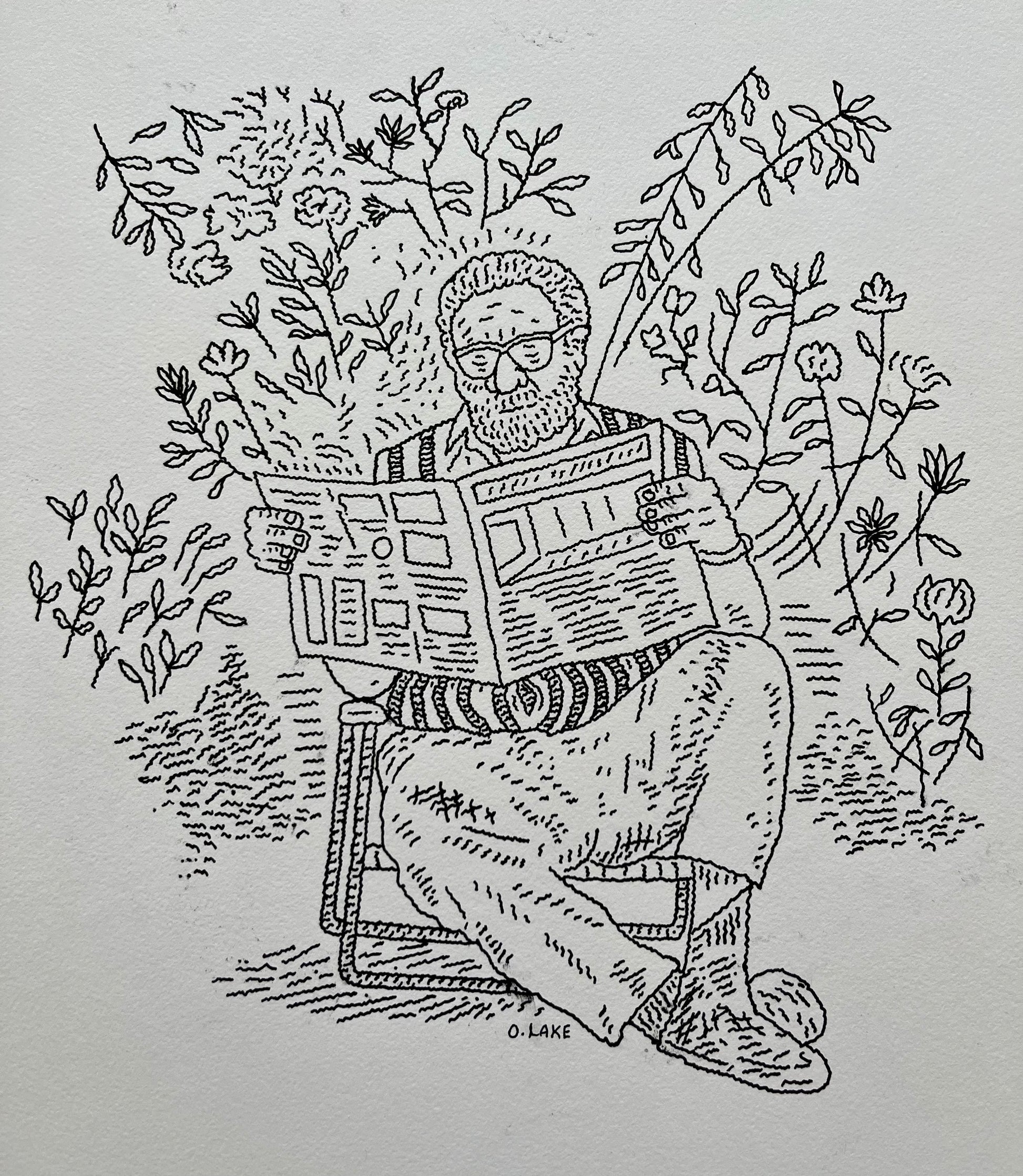 Bukowski - original drawing - one-of-a-kind