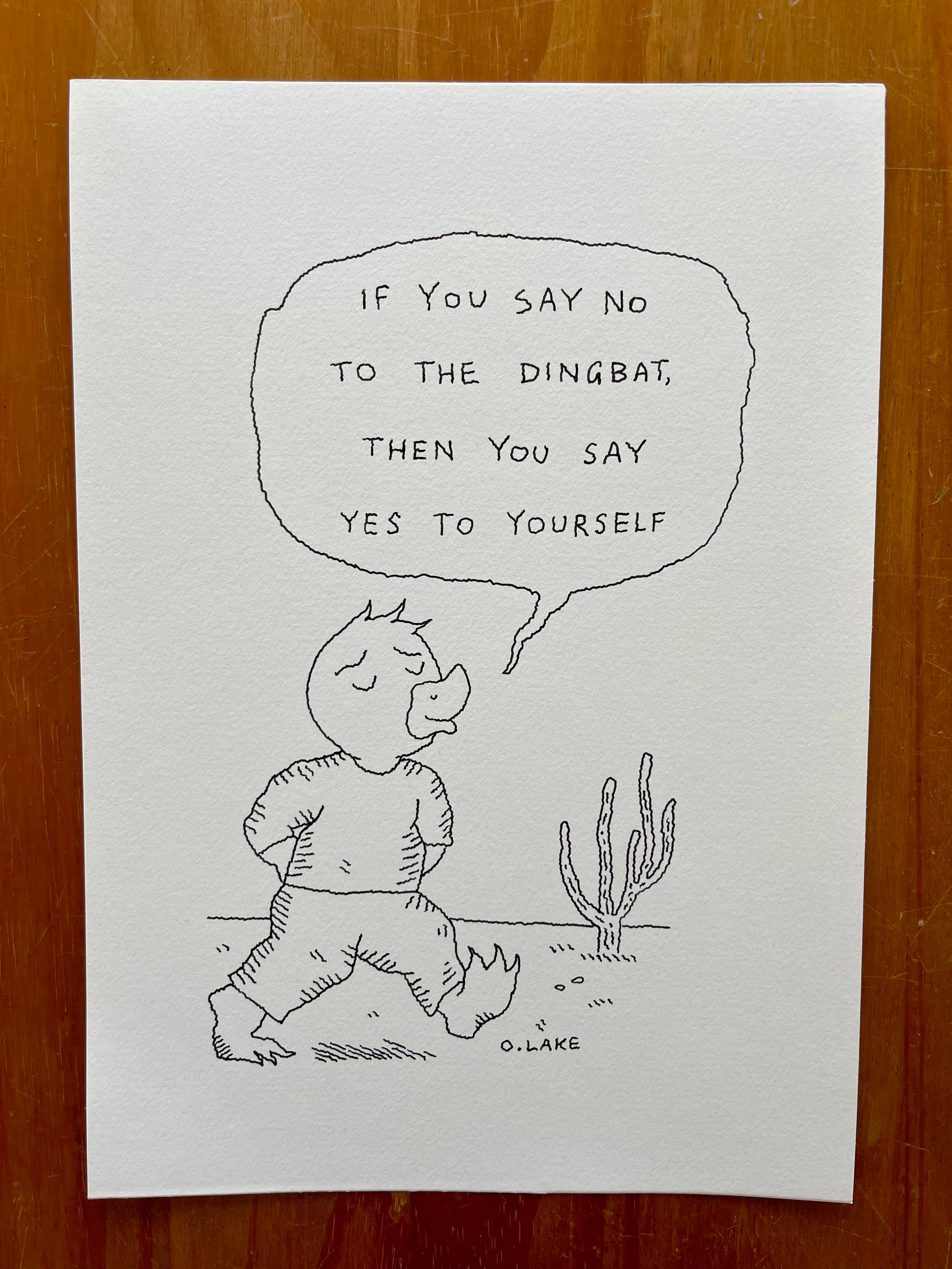 Just Say No - original drawing - black & white version - 1/50