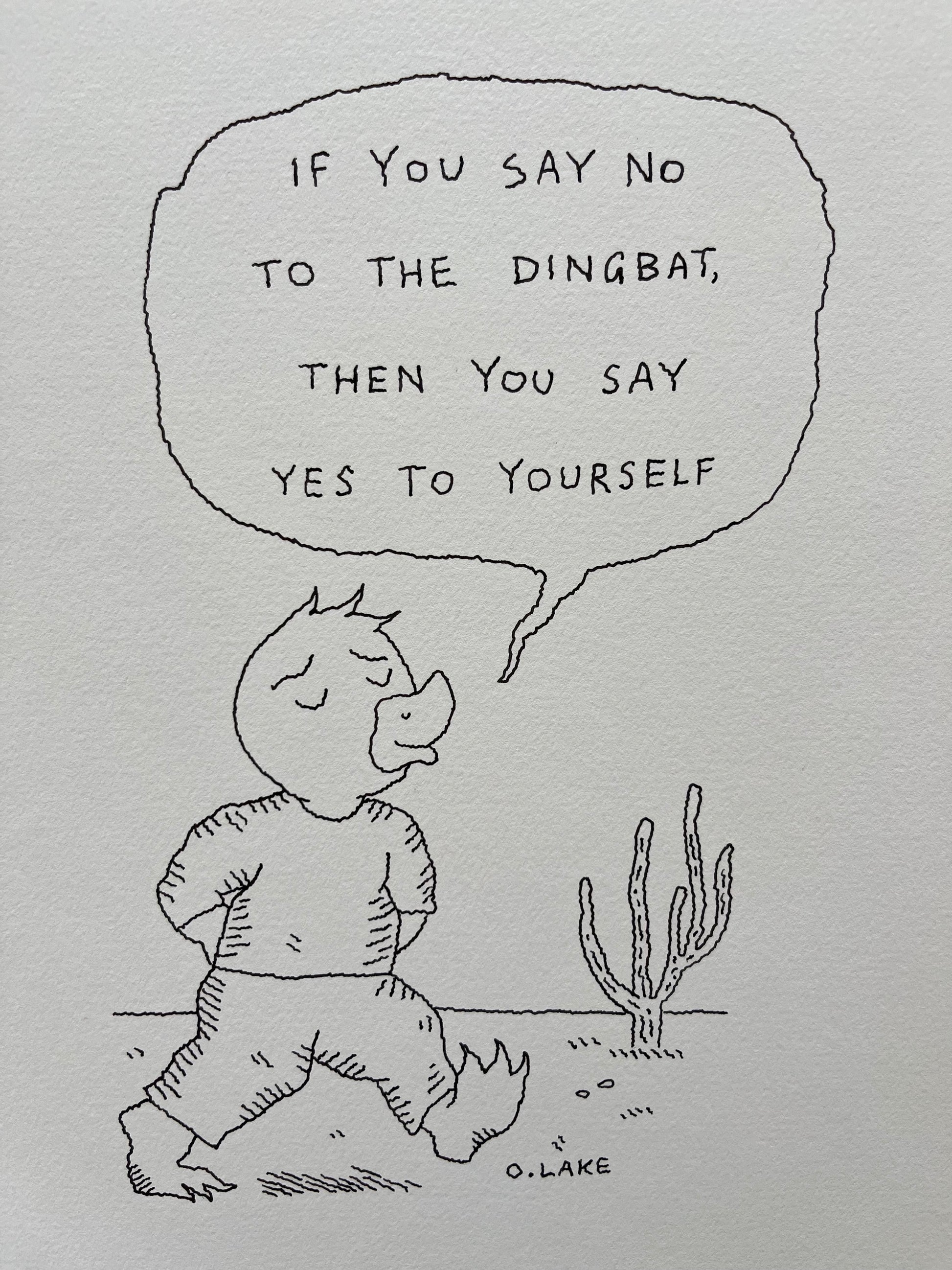 Just Say No - original drawing - black & white version - 1/50