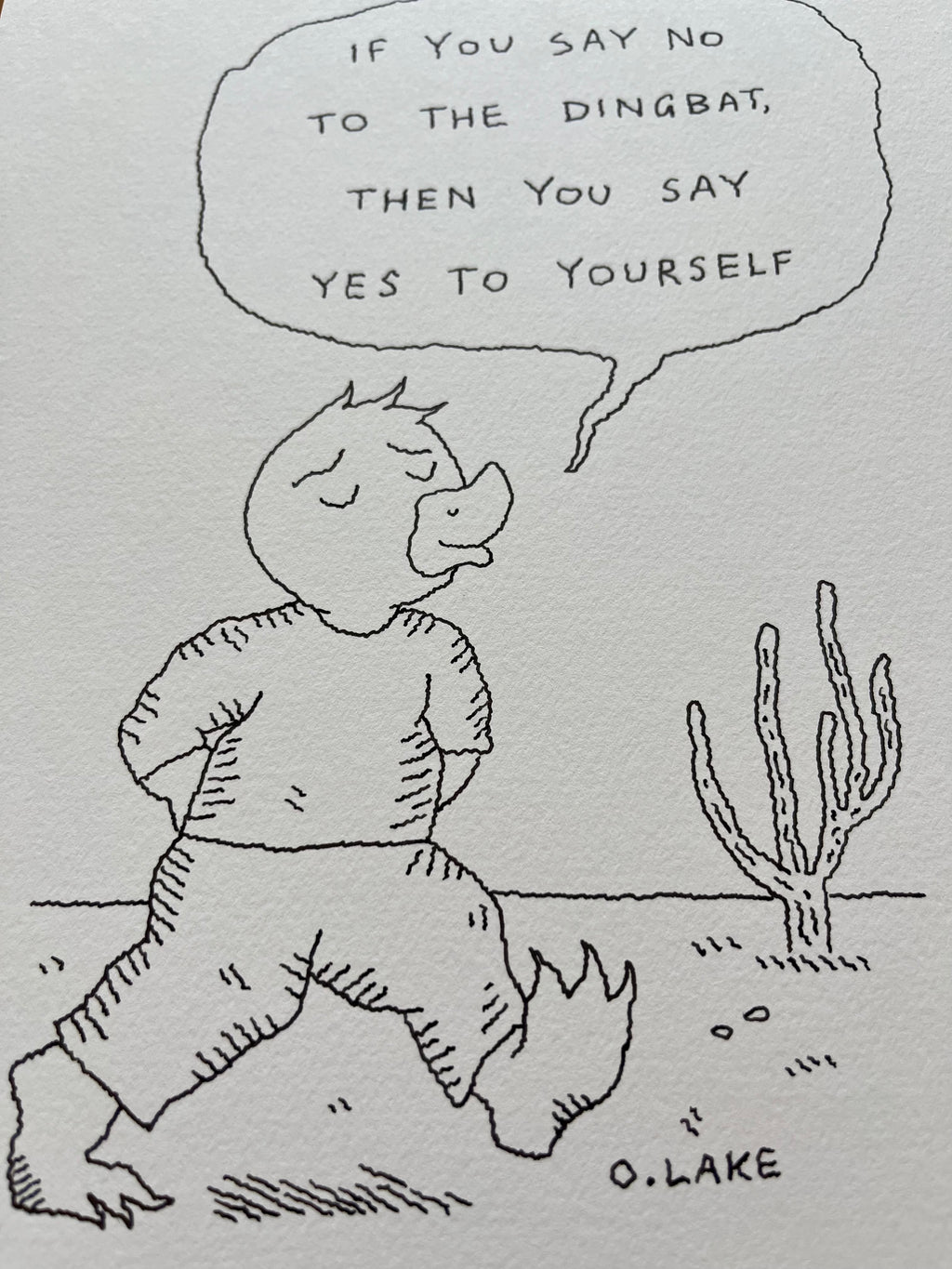 Just Say No - original drawing - black & white version - 1/50