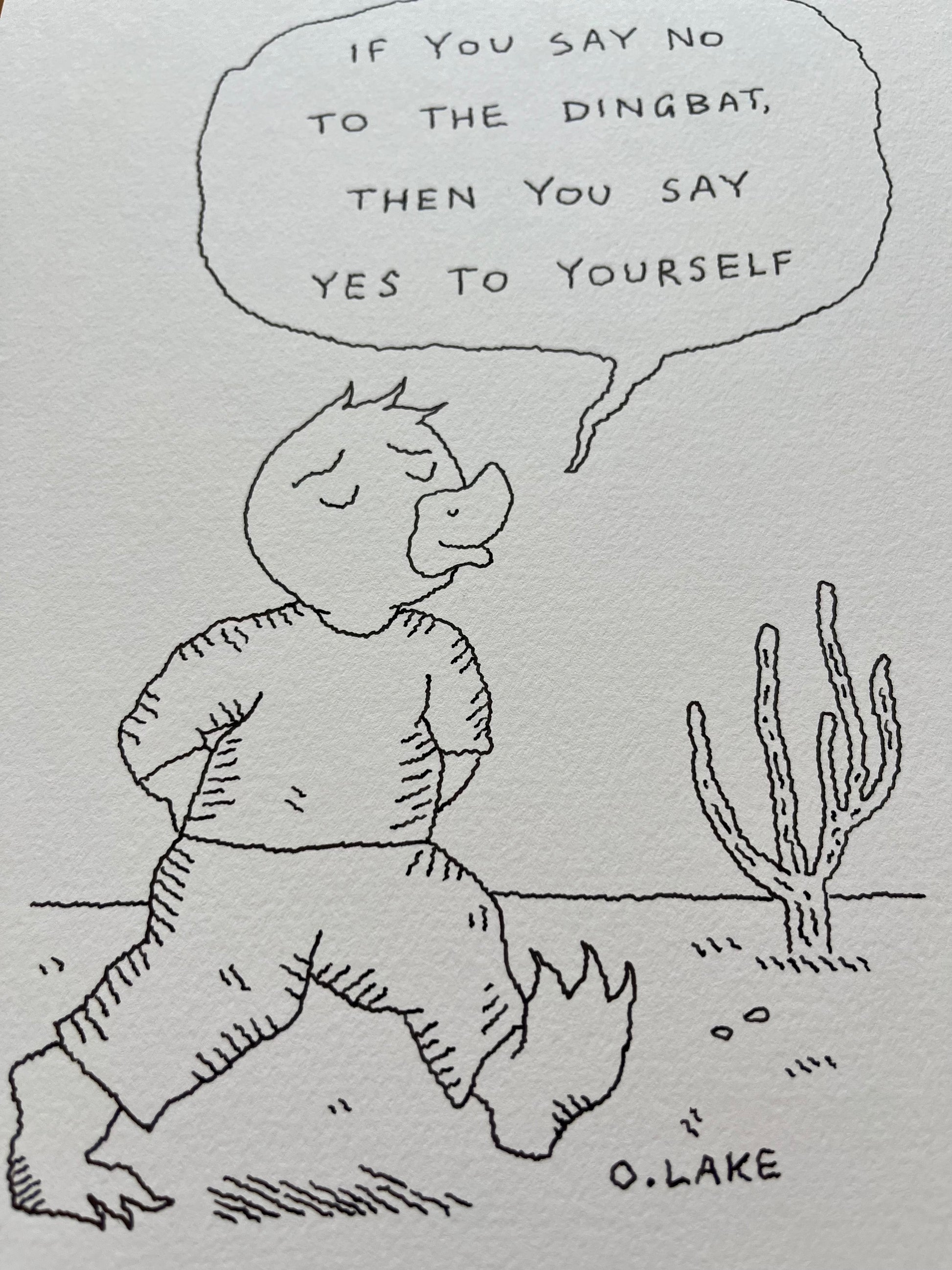 Just Say No - original drawing - black & white version - 1/50