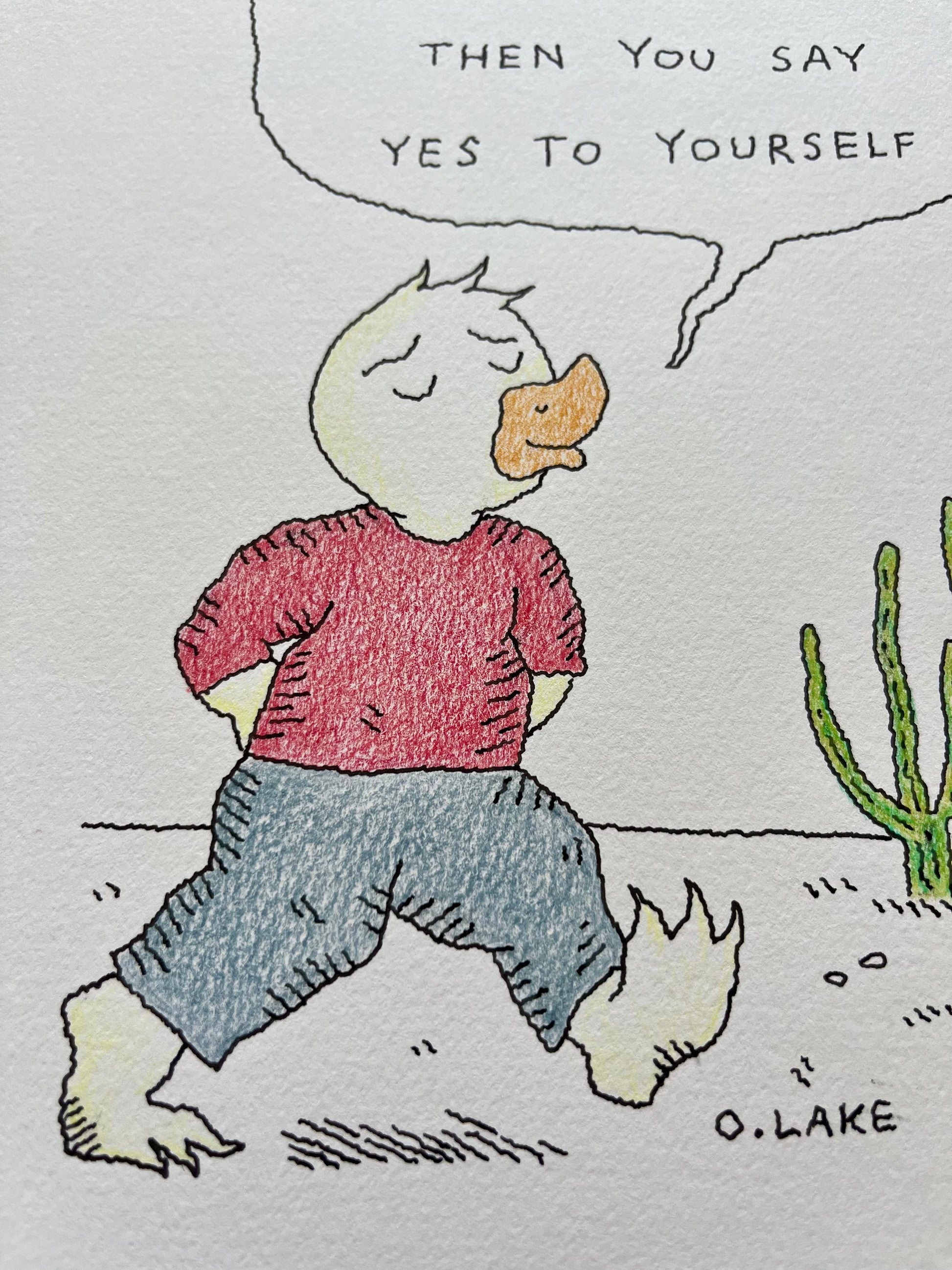 Just Say No - original drawing - colour version - 1/50