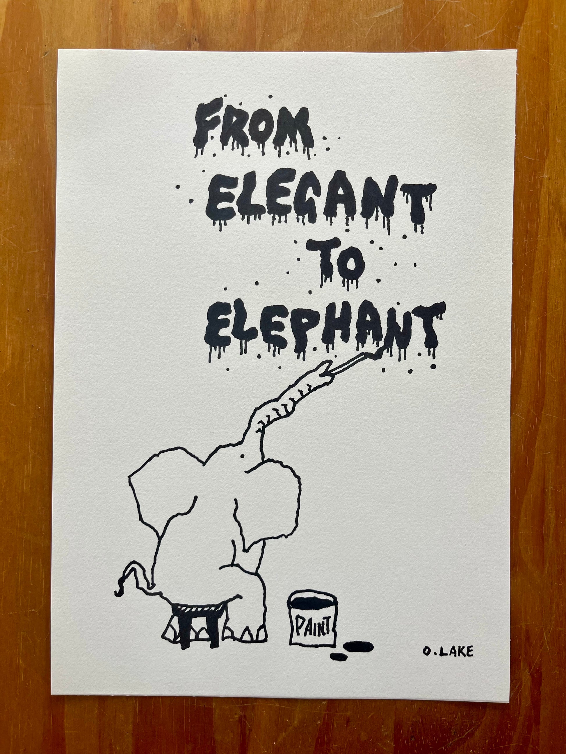 The Elegant Elephant - original drawing
