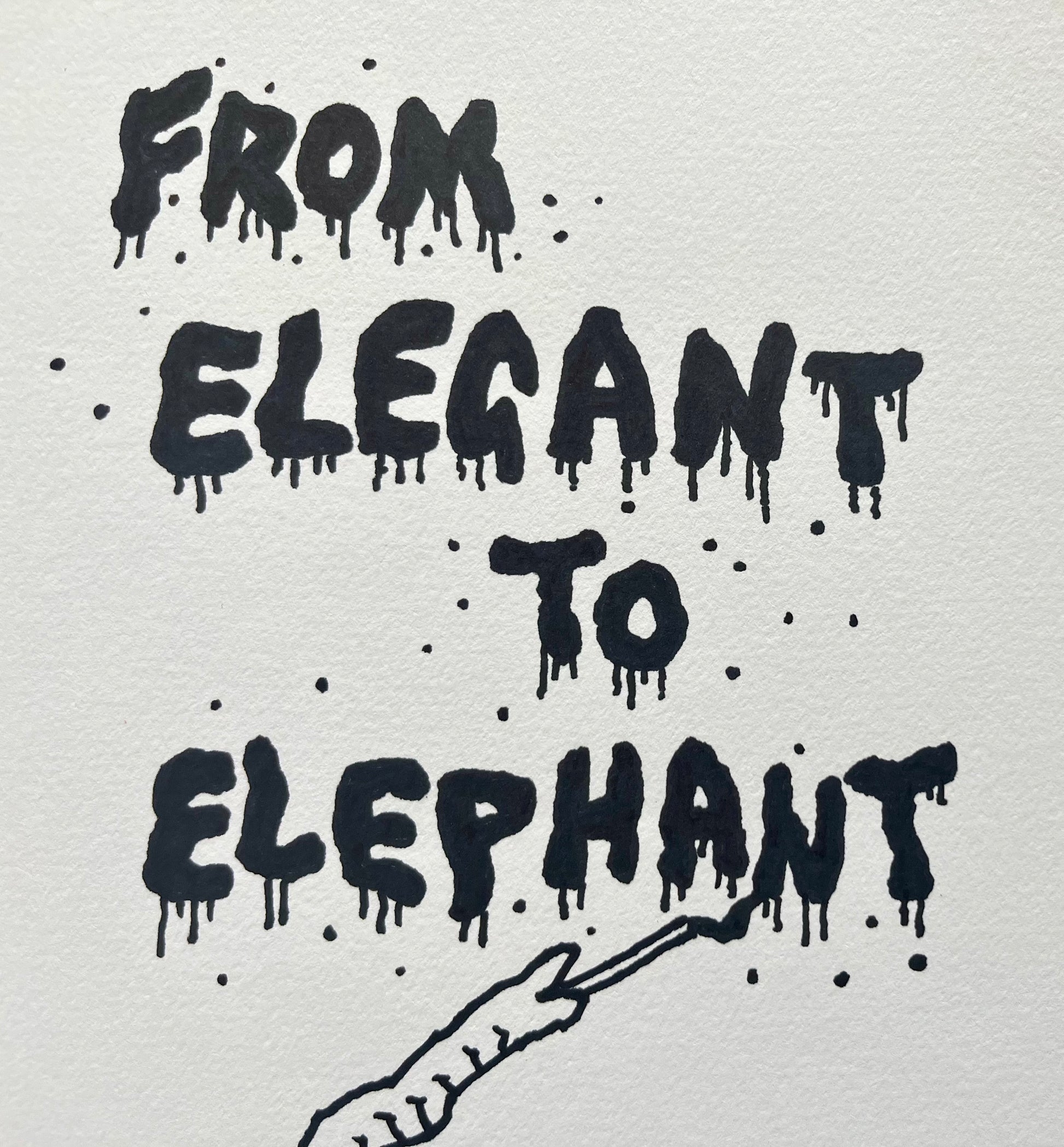 The Elegant Elephant - original drawing