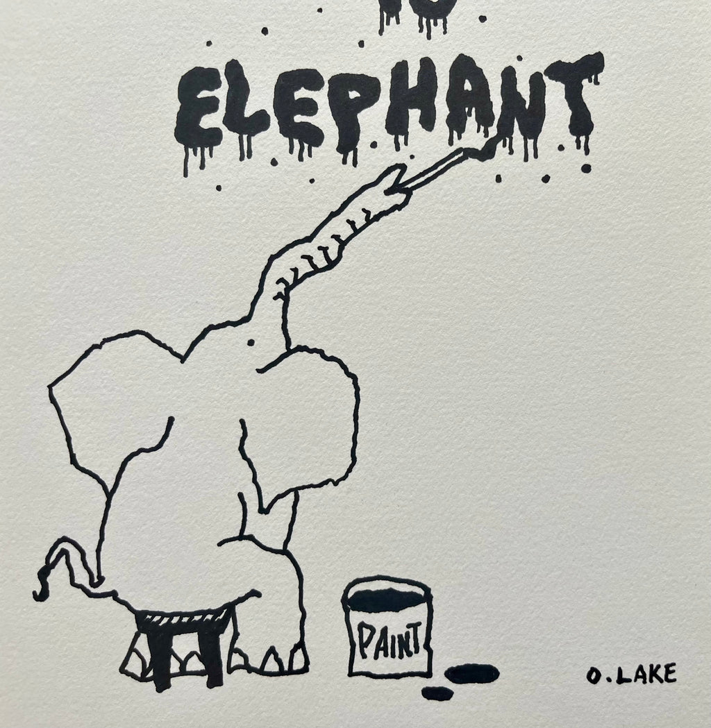 The Elegant Elephant - original drawing
