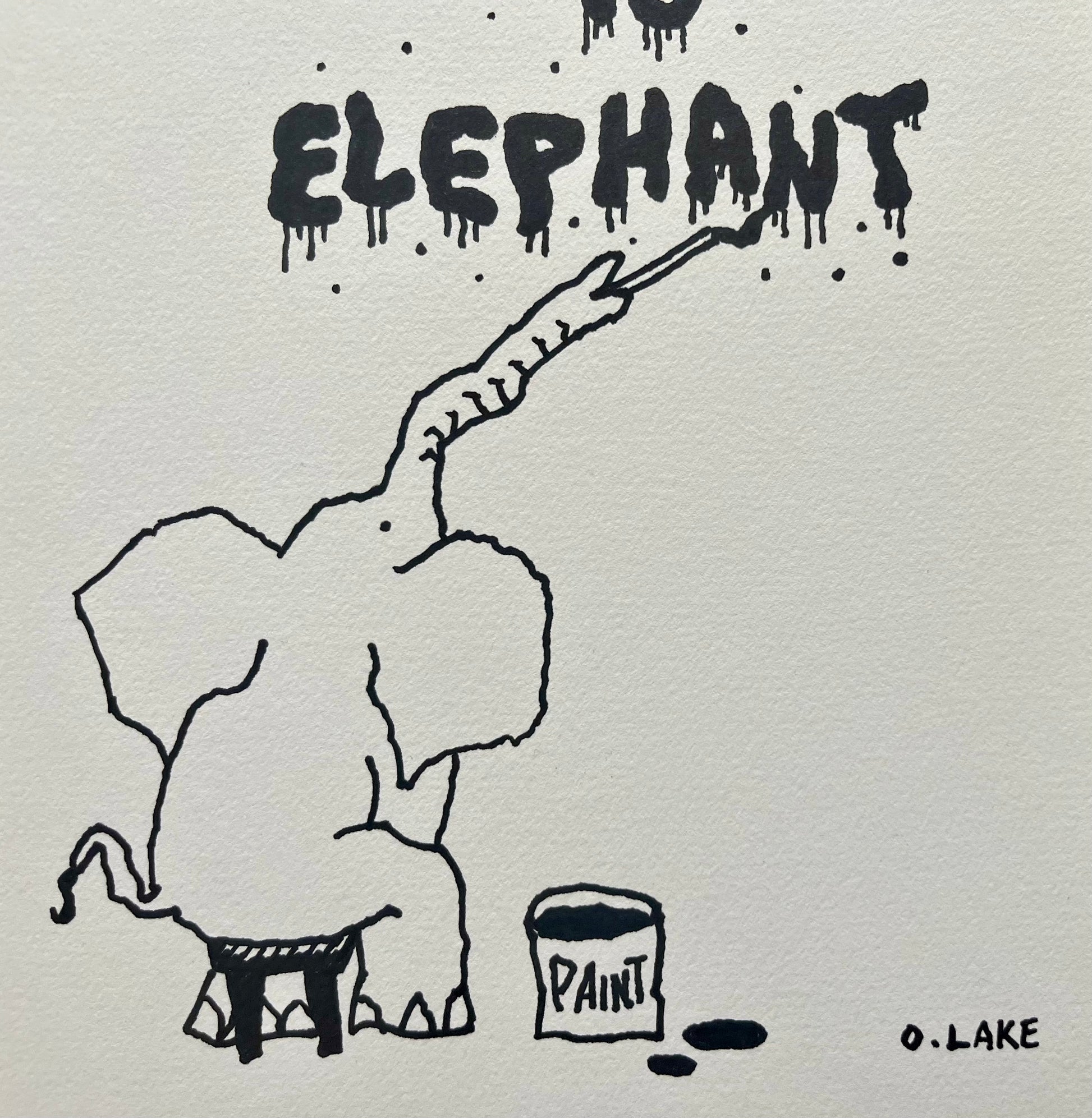 The Elegant Elephant - original drawing