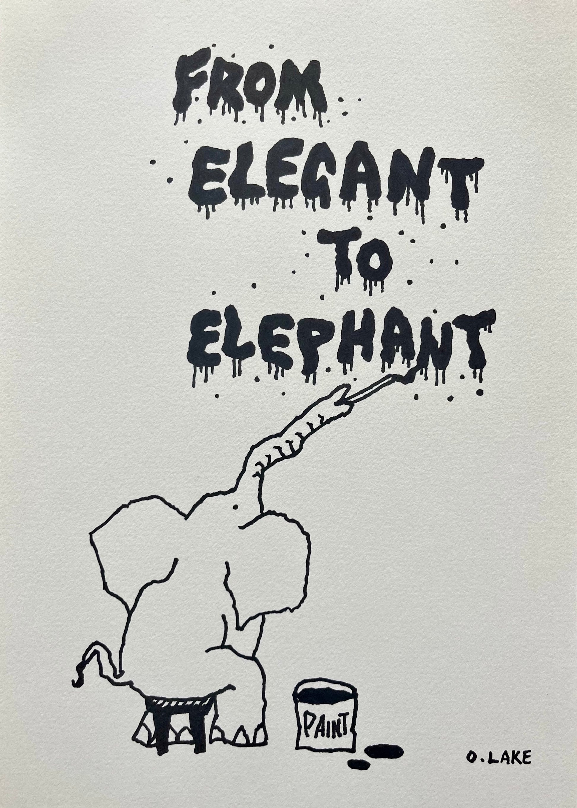 The Elegant Elephant - original drawing