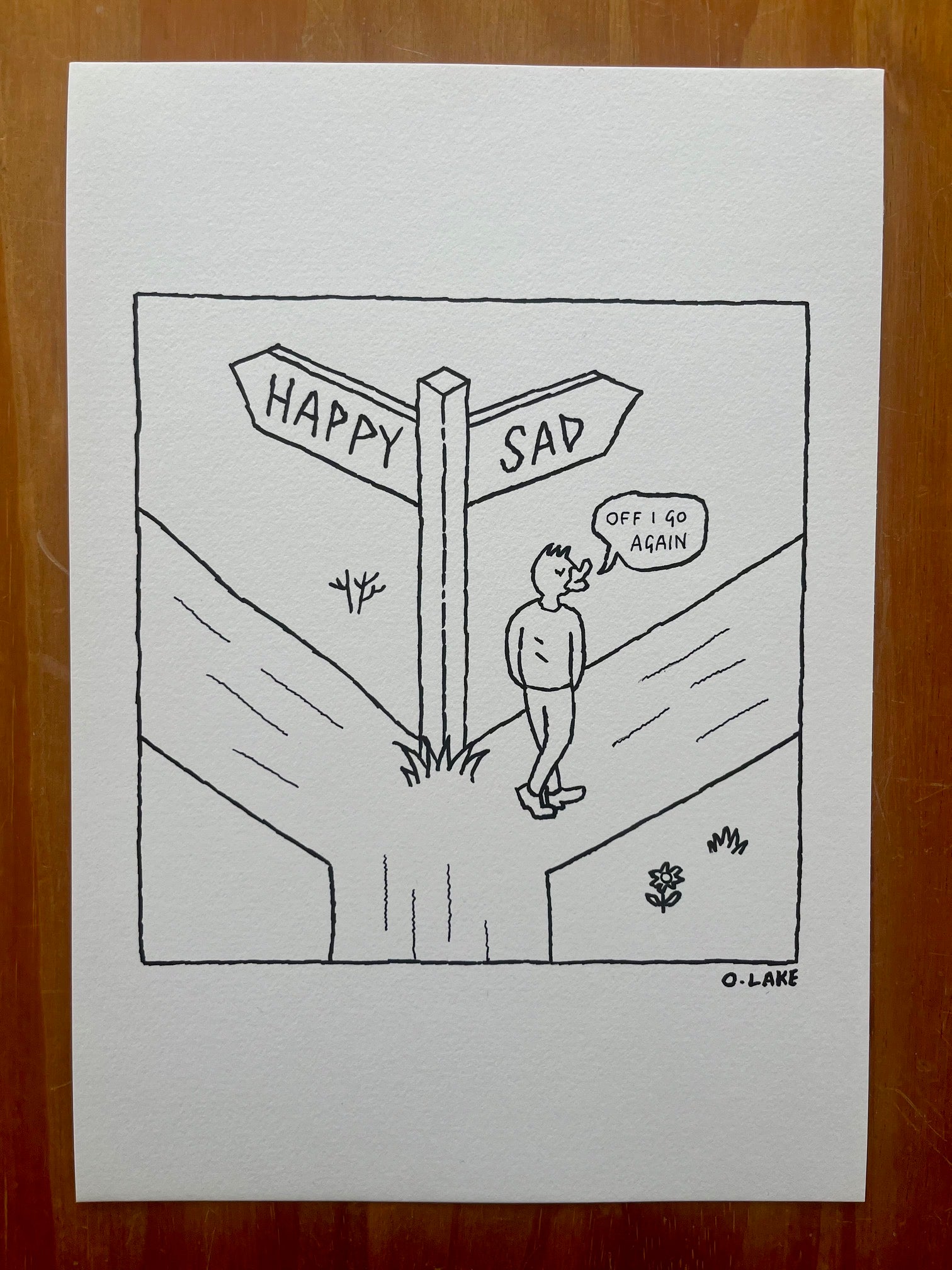 Going The Wrong Way - original drawing