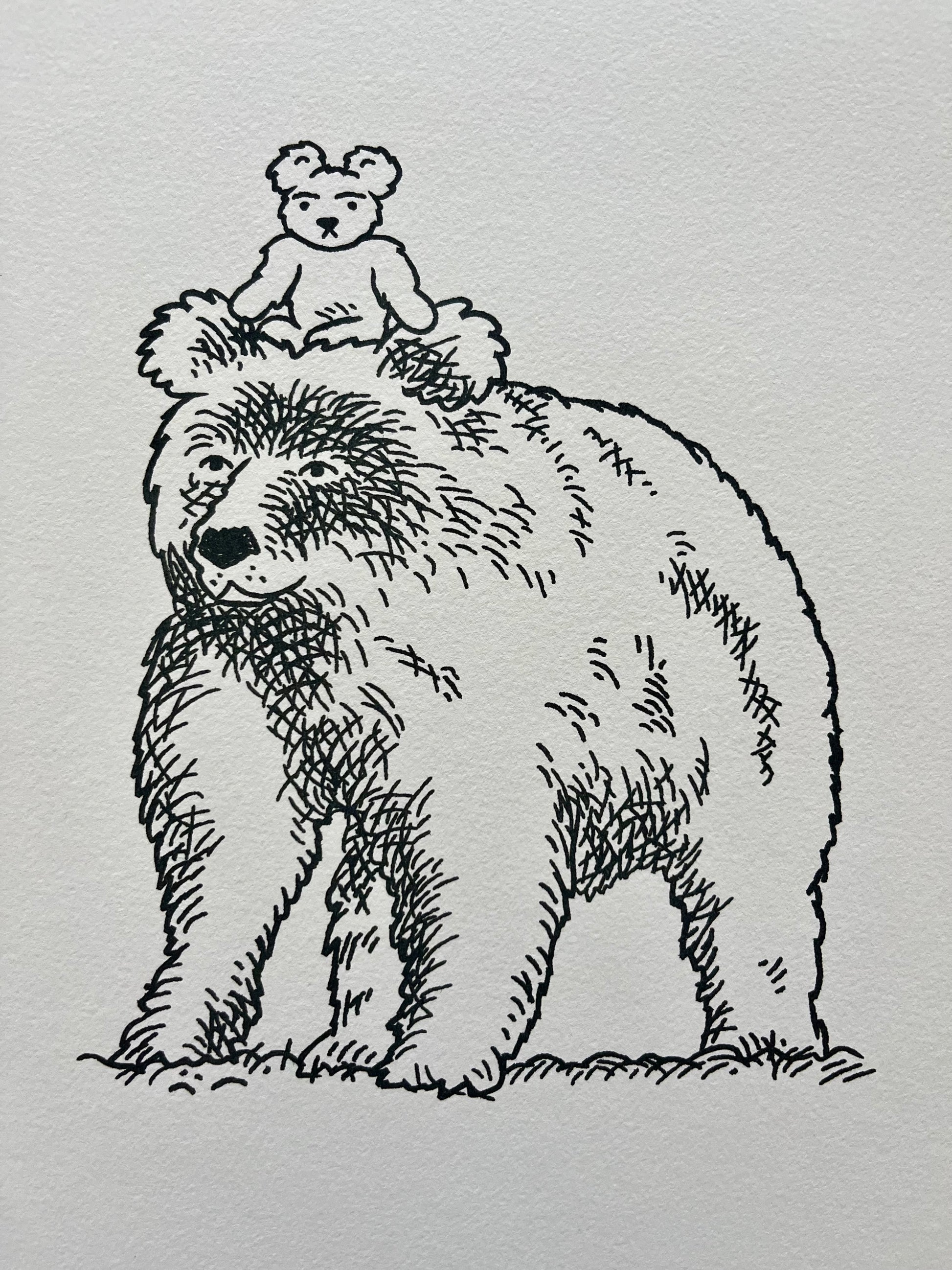 Teddy and the Bear - limited edition print - A4